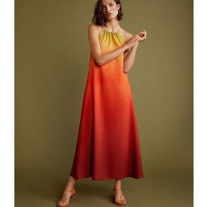 Mango Long Tie Dye Dress Gala Collection New